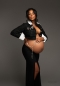 Preview: CHIC in SCHWARZ Babybauch Outfit für Fotoshooting