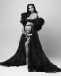 Preview: FERRERO in schwarz Babybauch Kleid für Fotoshooting