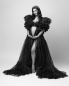Preview: FERRERO in schwarz Babybauch Kleid für Fotoshooting