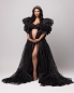 Preview: FERRERO in schwarz Babybauch Kleid für Fotoshooting