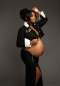 Preview: CHIC in SCHWARZ Babybauch Outfit für Fotoshooting