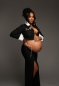 Preview: CHIC in SCHWARZ Babybauch Outfit für Fotoshooting