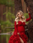 Preview: PARIS in ROT#44 Babybauch Kleid für Fotoshooting
