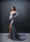 Preview: CLASSIC in BLAU Babybauch Kleid