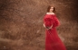 Preview: LEILA in WEINROT Babybauch Kleid füt Fotoshooting