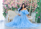 Preview: AMBER in BLUE Babybauch Kleid für Fotoshooting