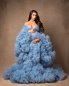 Preview: JADORE in BLUE maternity robe for photoshoot