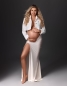 Preview: CHIC in WEIß Babybauch Outfit für Fotoshooting