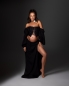 Preview: SHARON in SCHWARZ Babybauch Outfit für Fotoshoot