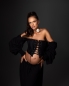 Preview: SHARON in SCHWARZ Babybauch Outfit für Fotoshoot