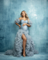 Preview: PARIS in BLAU#83 Babybauch Kleid für Fotoshooting
