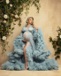 Preview: JADORE in BLAU#83 Babybauch Kleid für Fotoshooting
