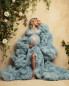 Preview: JADORE in BLAU#83 Babybauch Kleid für Fotoshooting