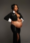 Preview: CHIC in SCHWARZ Babybauch Outfit für Fotoshooting