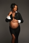 Preview: CHIC in SCHWARZ Babybauch Outfit für Fotoshooting