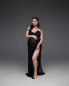 Preview: Wet Look in SCHWARZ Babybauch Kleid für Fotoshooting