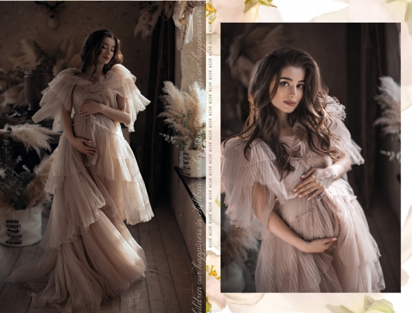 SWAN Maternity gown for Photoshoot or Babyshower