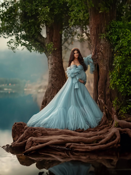 GLOW in BLUE materinity gown