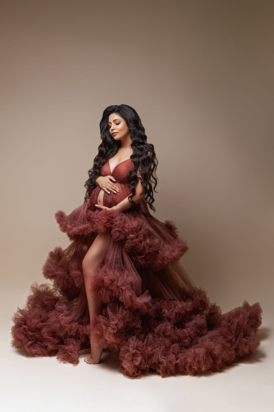 KATHY in RUST#94 maternity gown for photoshooting