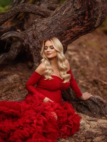 Preview: PARIS in RED#44 maternity dress for photoshooting or babyshower