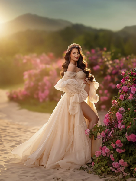 GLOW in CREAM#84 materinity gown