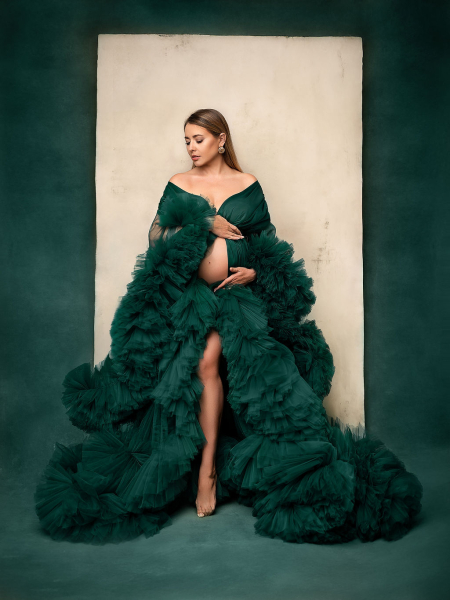 JADORE in EMERALD#67 Babybauch Kleid für Fotoshooting
