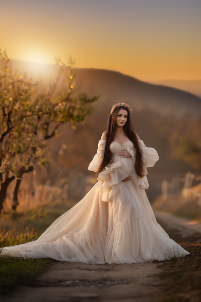 GLOW in CREAM materinity gown