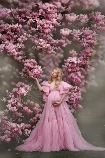FERRERO in PINK #78 maternity robe for Photoshoot