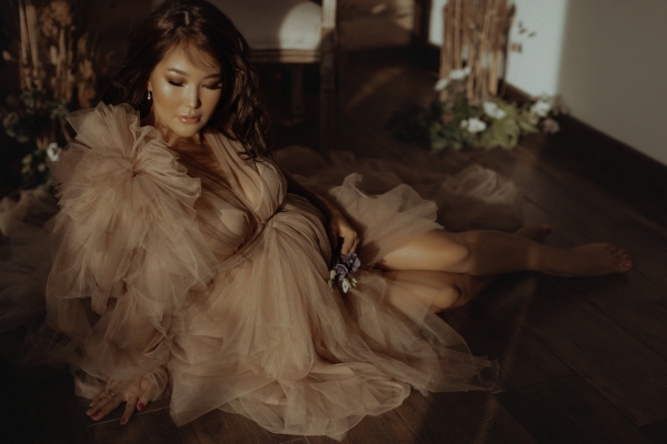 SERENA SLEEVE Haute Couture dress for Photoshoot