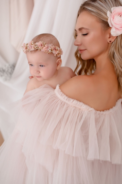LEILA in CREME#84 Babybauch Kleid für Fotoshooting