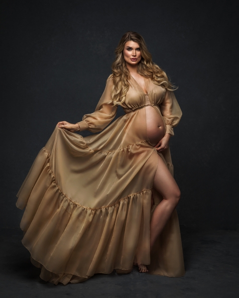 AMBER w/ CUSTOM SLEEVES Maternity gown