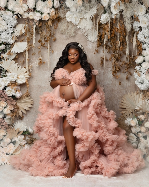 COCO in PINK#9 maternity gown for photoshooting
