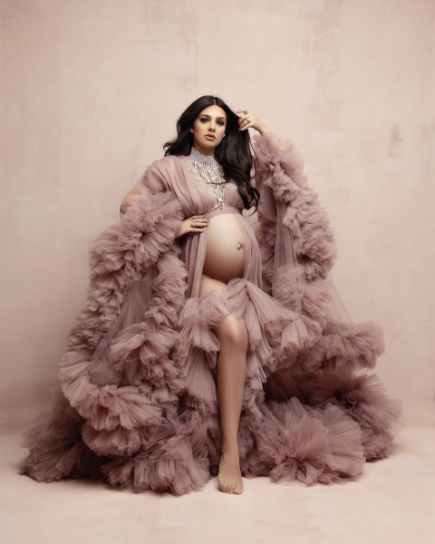 JADORE in MAUVE#59 maternity robe for photoshooting