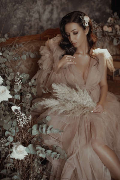 SERENA SLEEVE Haute Couture dress for Photoshoot