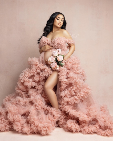 COCO in PINK#9 maternity gown for photoshooting