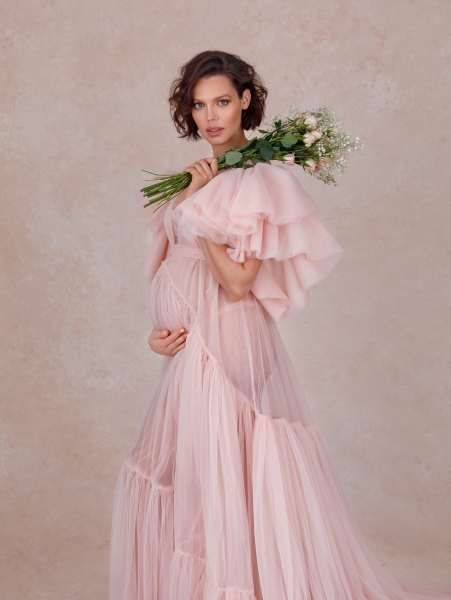 FERRERO in DUSTY PINK Designer Maternity Gown for Photoshooting