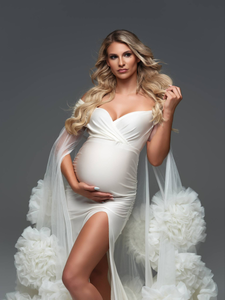 SUMMER in IVORY Babybauch Kleid für Fotoshooting