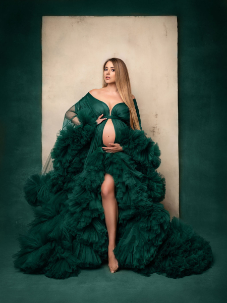 JADORE in EMERALD#67 Babybauch Kleid für Fotoshooting