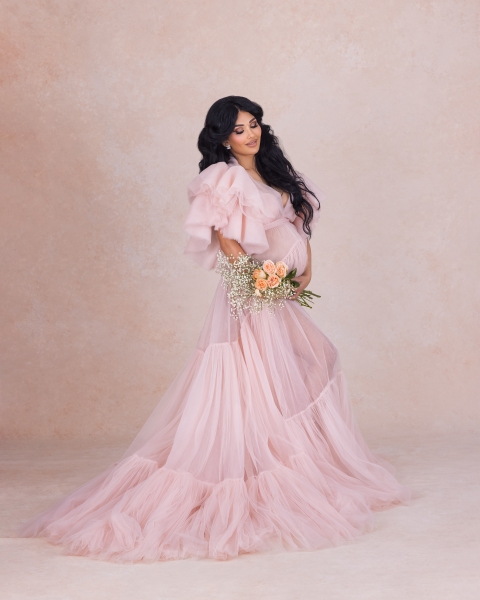 FERRERO in DUSTY PINK Designer Maternity Gown for Photoshooting