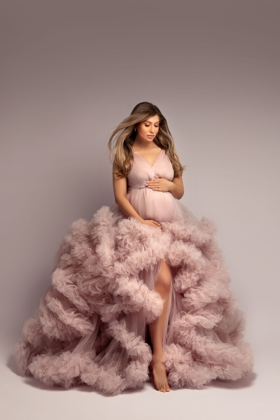 ESMERALDA in LILAC#81 Babybauch Kleid für Fotoshooting