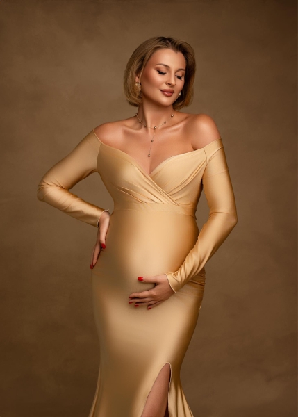 CLASSIC in GOLD Babybauch Kleid