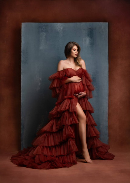 RIHANNAin RUST#98 Babybauch Kleid für Fotoshooting