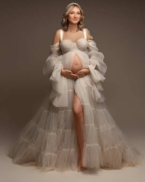 KATE in CREAM#84 Babybauch Kleid für Fotoshooting