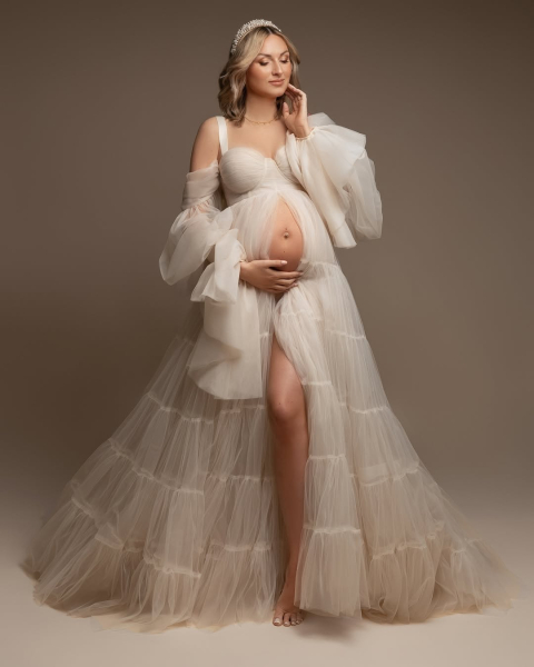 KATE in CREAM#84 Babybauch Kleid für Fotoshooting