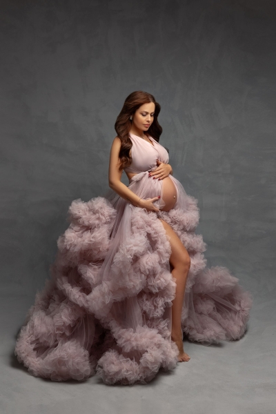 ESMERALDA in LILAC#81 Babybauch Kleid für Fotoshooting